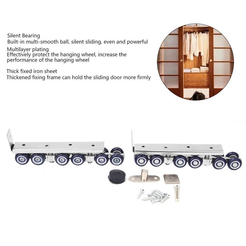 Tyenaza 12 عجلات أبواب منزلقة هادئة مع عجلات سكك حديدية لتركيبات الأبواب المنزلقة الداخلية - Image 5