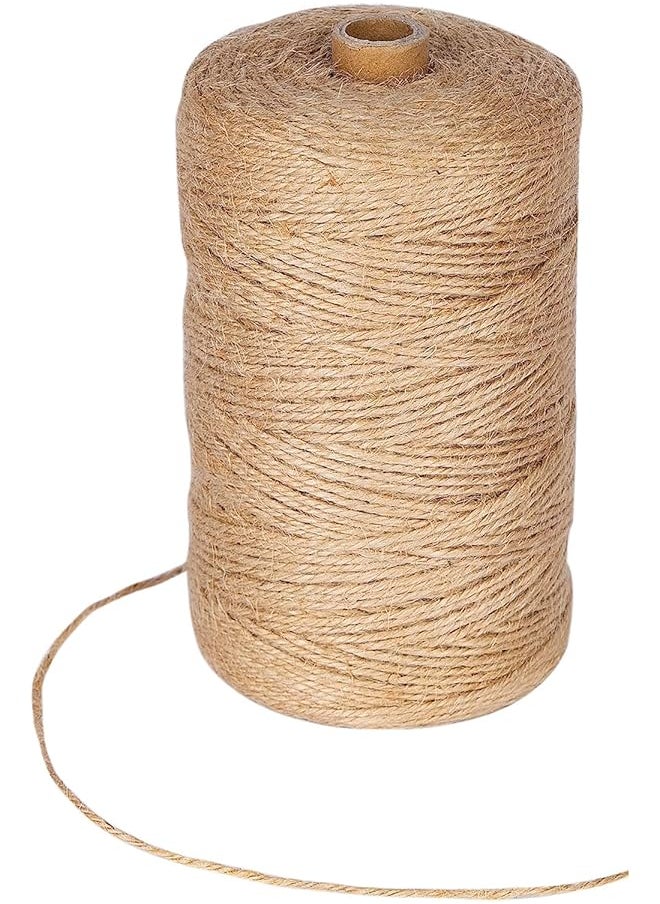 The Bros 100M Natural Jute Twine, Jute String Rope 3 ply 2mm Thickness, Garden Twine String for Weddings, Floristry, Gifts, DIY Arts&Crafts, Decoration, Bundling (Brown)  - Image 1