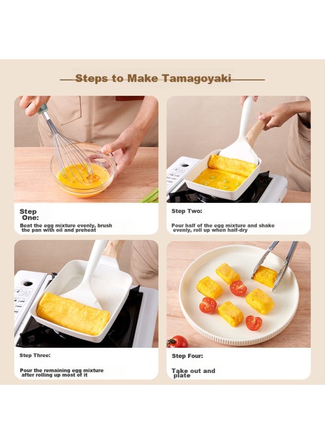 Bai Jie Baijie Silicone Spatula, Non-stick Pan Specialized Spatula, Flat Bottom Pan, Frying Pan, Tamagoyaki Spatula, Pancake Tool, Two-piece Set  - Image 3