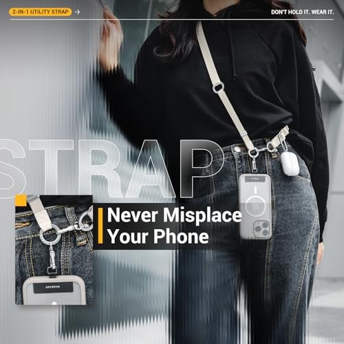 MAGEASY 2-In-1 Cell Phone Lanyard Crossbody - Universal Crossbody Phone Strap & Phone Wrist Strap with Built-in Keychain, Phone Tether Tab | Anti Drop & Anti Theft for Daily & Outdoor Activities - Image 3