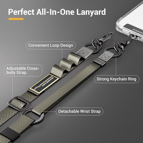 MAGEASY 2-In-1 Cell Phone Lanyard Crossbody - Universal Crossbody Phone Strap & Phone Wrist Strap with Built-in Keychain, Phone Tether Tab | Anti Drop & Anti Theft for Daily & Outdoor Activities - Image 5