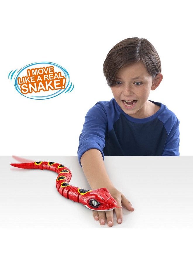 ROBO ALIVE - Slithering Snake Series 3 Red By Zuru Batterypowered Robotic Light Up Reptile Toy That Moves (Red), Multicolor, 7150A - Image 1