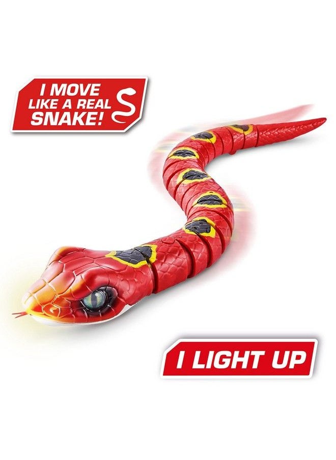 ROBO ALIVE - Slithering Snake Series 3 Red By Zuru Batterypowered Robotic Light Up Reptile Toy That Moves (Red), Multicolor, 7150A - Image 1