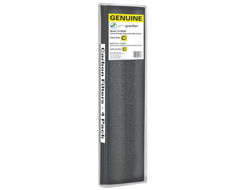 GermGuardian Genuine Carbon Air Purifier Replacement Filter for Use with FLT5000 Filter C for Air Purifier Models AC5000 AC5300 AC5350 CDAP5500 and PureGuardian Model AP2800CA 4Pack FLT28CB4