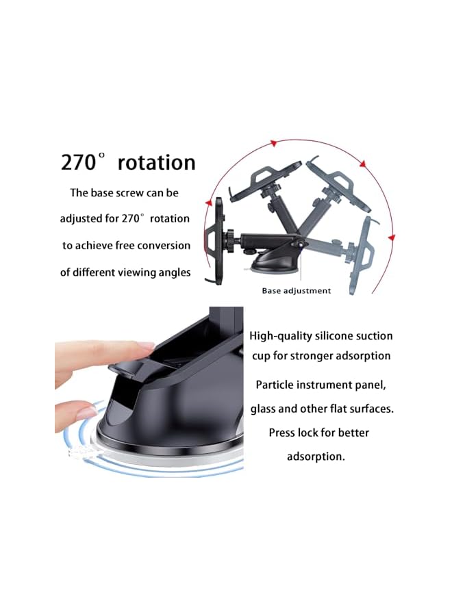 S-TOP Universal Car Phone Holder for Dashboard, Windshield & Air Vent Clip. Heavy Duty Suction Cup with Strong Grip. Stable Hands-Free GPS Cradle for Smooth Driving. - Image 2
