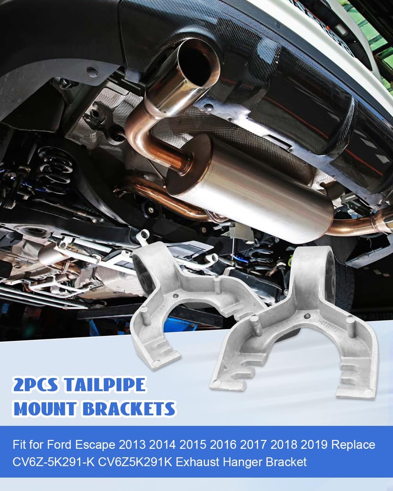 JUQAFY Exhaust Hanger Bracket, 2Pcs, Silver, Metal and Rubber, Chassis Mount, Fit for Ford Escape 2013-2019 - Image 2