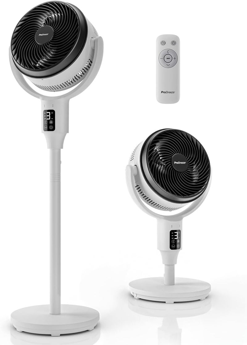 برو_بريز مروحة Pro Breeze® AirFlo 43" واقفة – مروحة صامتة هادئة 29 ديسيبل، مروحة كهربائية بقاعدة مع جهاز تحكم عن بعد، مؤقت توفير الطاقة لمدة 9 ساعات، 4 أوضاع، 9 سرعات، مروحة قابلة لضبط الارتفاع لغرفة النوم والمنزل - Image 1