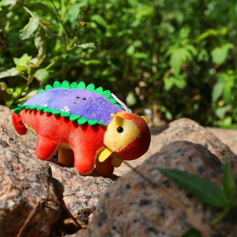 Uzoxlsn Dinosaur Plush Stuffed Set(16 Pack), Mini Dinosaurs Animal Keychain Toy(4.5"), Soft Dino Playset for Toddler Kid Party Favors, Plushies Kit for Stocking Stuffers Doll Machine Treasure Carnival Prizes - Image 4