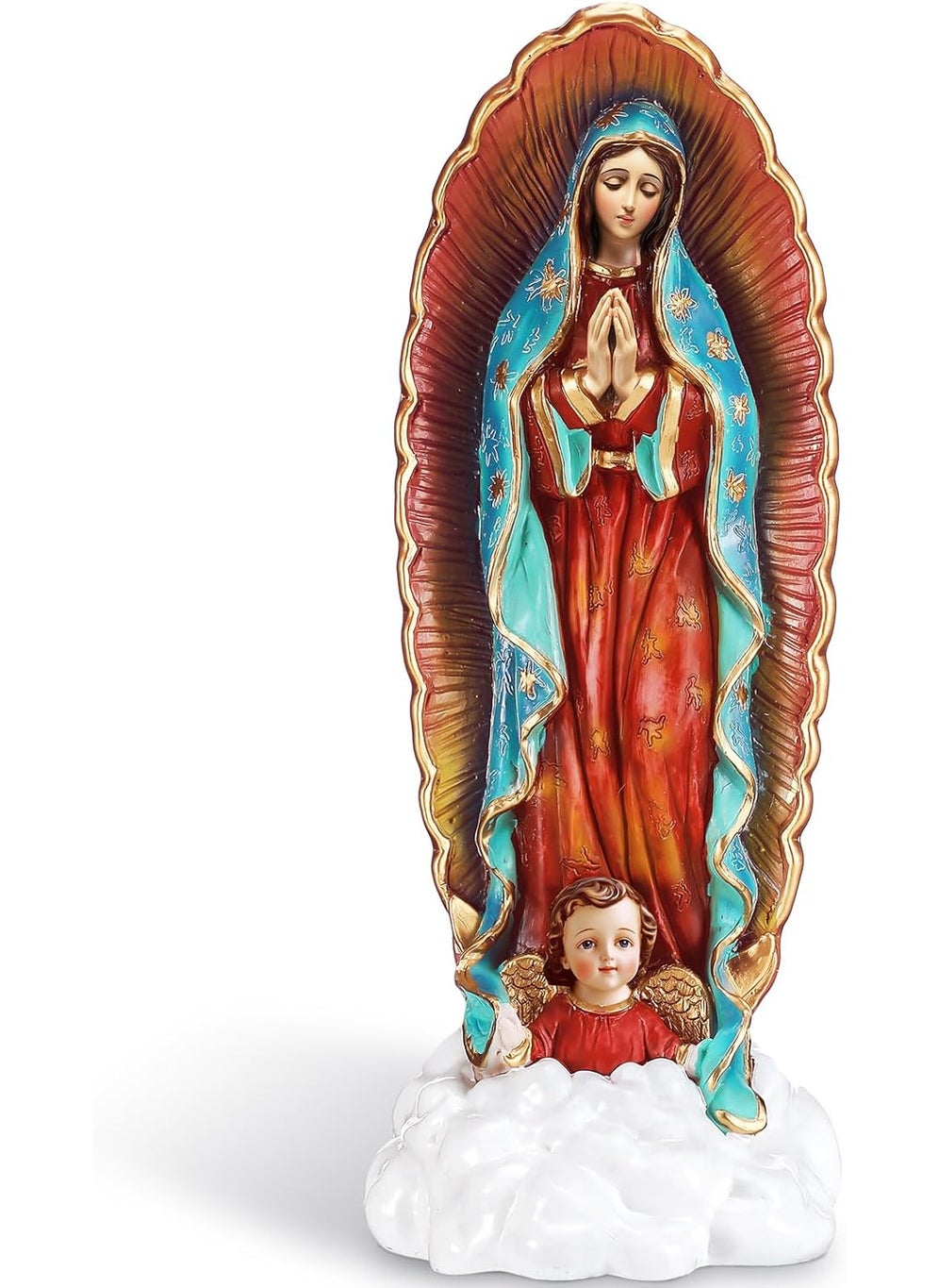 Marsui Marsui 12 Inches Virgen De Guadalupe Statues Our Lady of Guadalupe Statues Resin Religious Christian Catholic Gift The Pilgrim Sculptures Figurine Decor for Mothers Day Home Chapel Statues  - Image 1