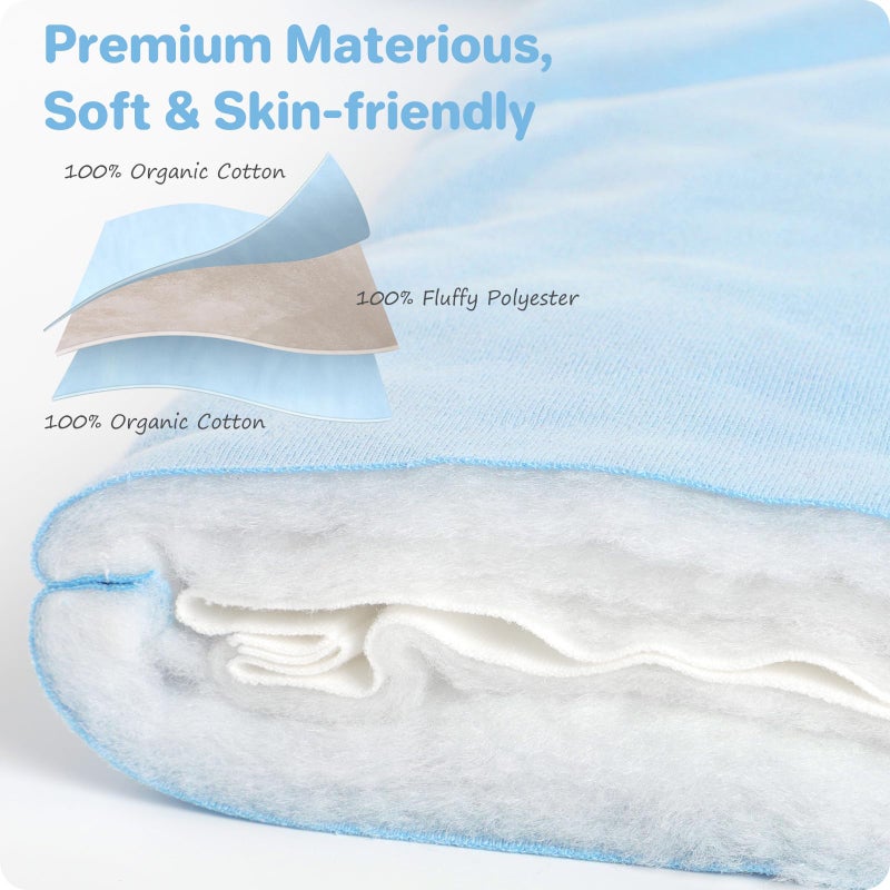 Knirose Premium Cotton Baby Sleep Sack with Legs Warm Winter 3-6 Months 2.5 Tog, Wearable Blanket Sleeping Bag for Easy Diaper Changing Transitional Unisex Sleep sacks for Newborn Infant Girls Boys Blue - Image 5