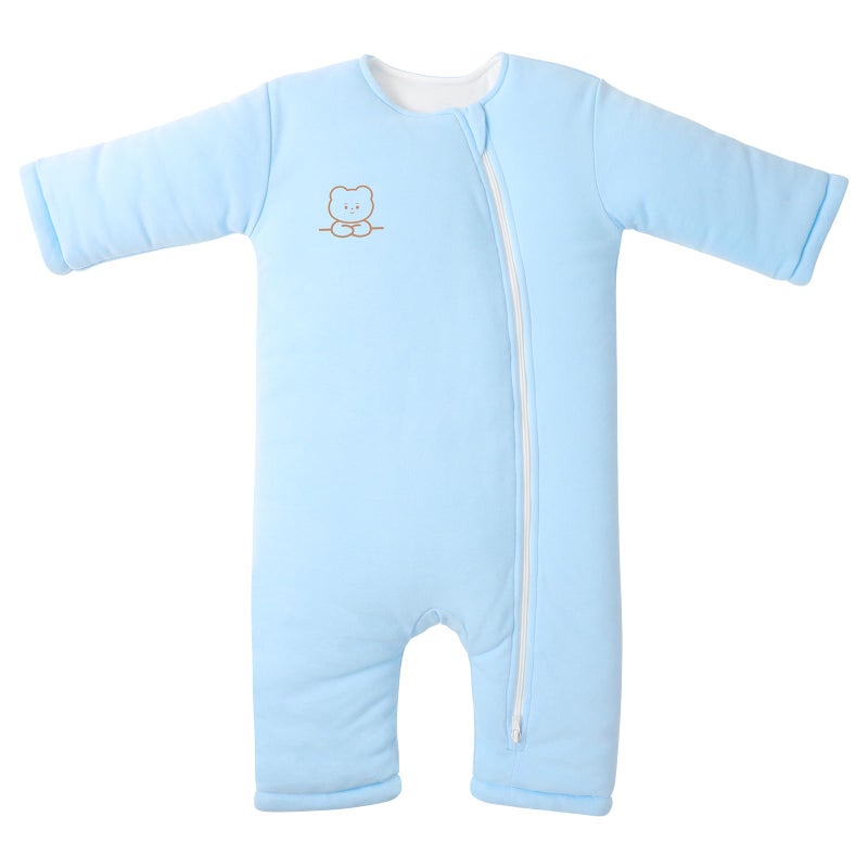 Knirose Premium Cotton Baby Sleep Sack with Legs Warm Winter 3-6 Months 2.5 Tog, Wearable Blanket Sleeping Bag for Easy Diaper Changing Transitional Unisex Sleep sacks for Newborn Infant Girls Boys Blue - Image 1