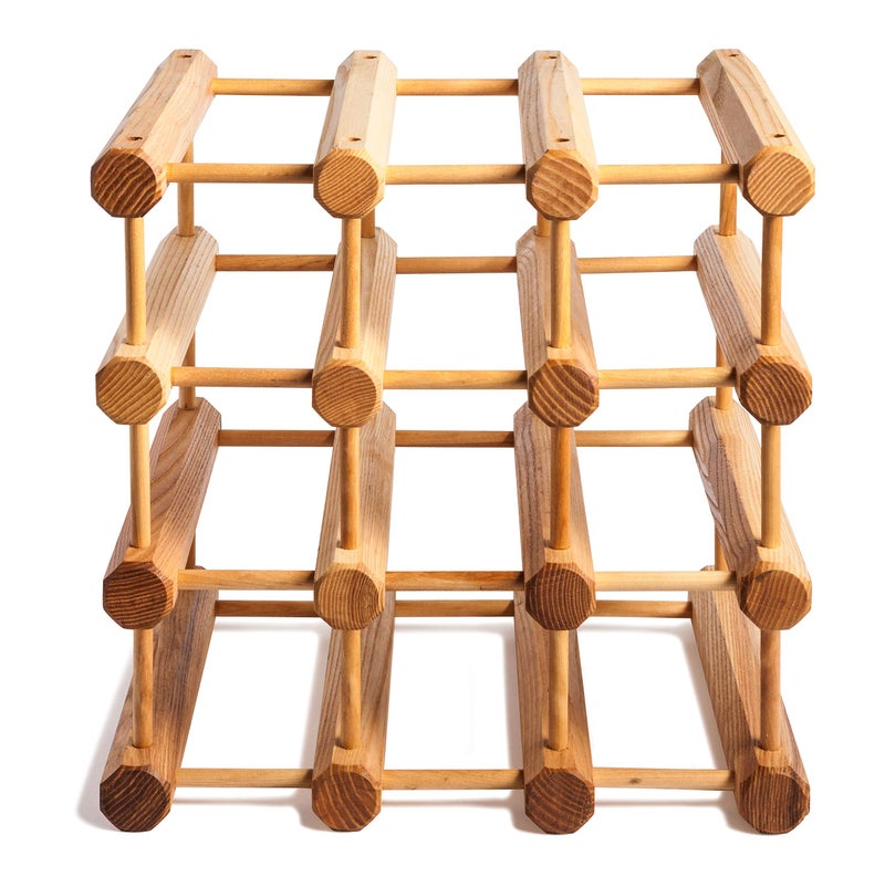 J.K. Adams JK Adams Wood Stackable Modular Wine Rack Storage Holder with Natural Pins 12 Bottle Ash 