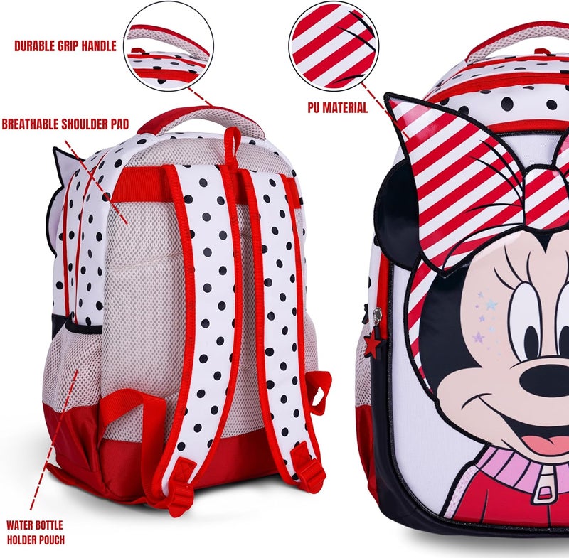 ترو كير حقيبة مدرسية للأطفال من ديزني ميني ماوس مقاس 16 بوصة - حقيبة ظهر مريحة وخفيفة الوزن ومتينة للطلاب من سن 6 سنوات فما فوق - مثالية للسفر والمدرسة، للبنات - Image 5