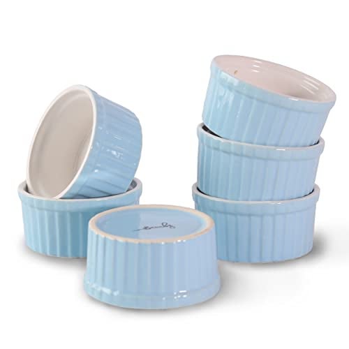 Lupaava Ceramic Ramekin Bowl/Soufflé Dish For Baking And Serving Puddings, Custards Or Other Desserts - Set Of 6-120 Ml - Image 1