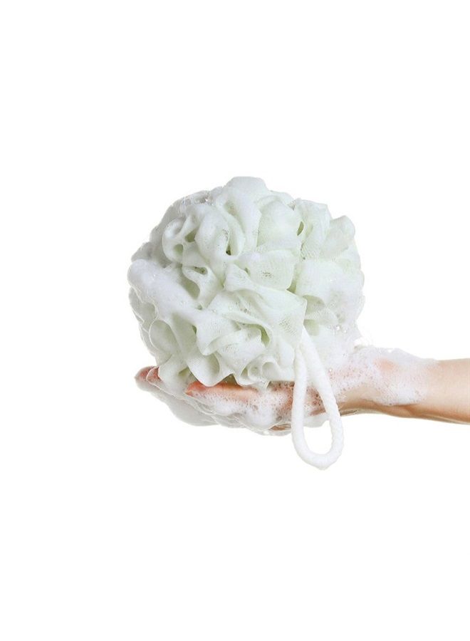 SPHTOEO Bath Shower Sponge Loofahs Mesh Pouf Shower Bath Ball Brush (White) - Image 1