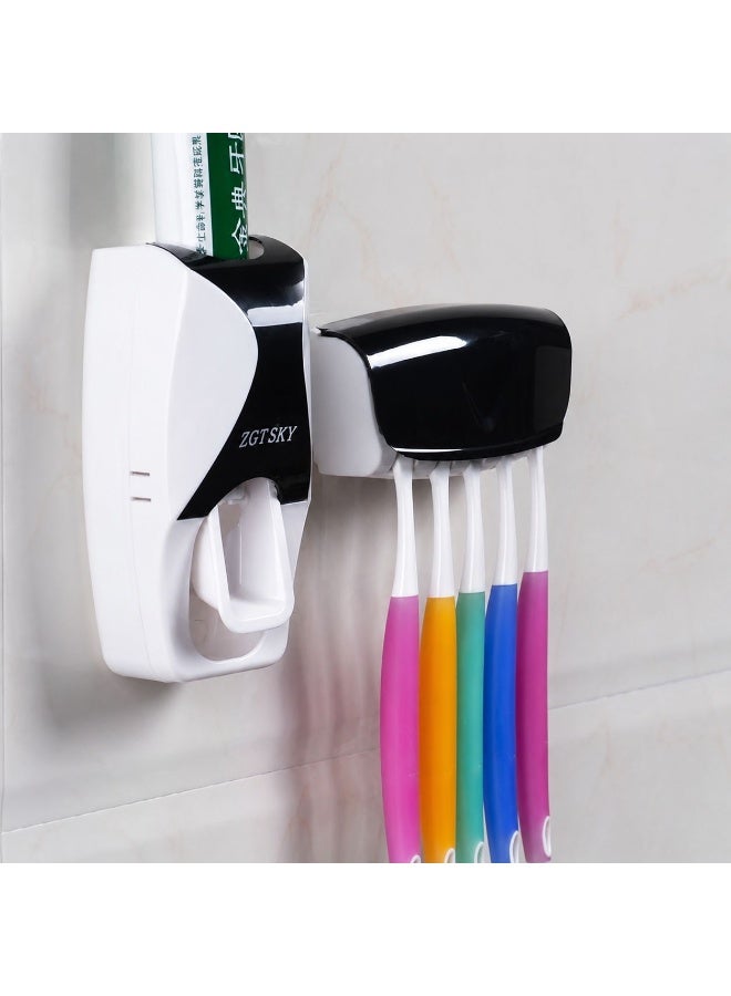 Toothbrush holder with toothpaste dispenser