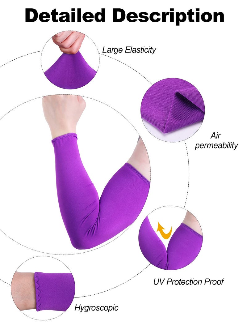 Bememo 12 Pairs Unisex UV Protection Sleeves Long Arm Cooling Cover Sleeves - Image 4