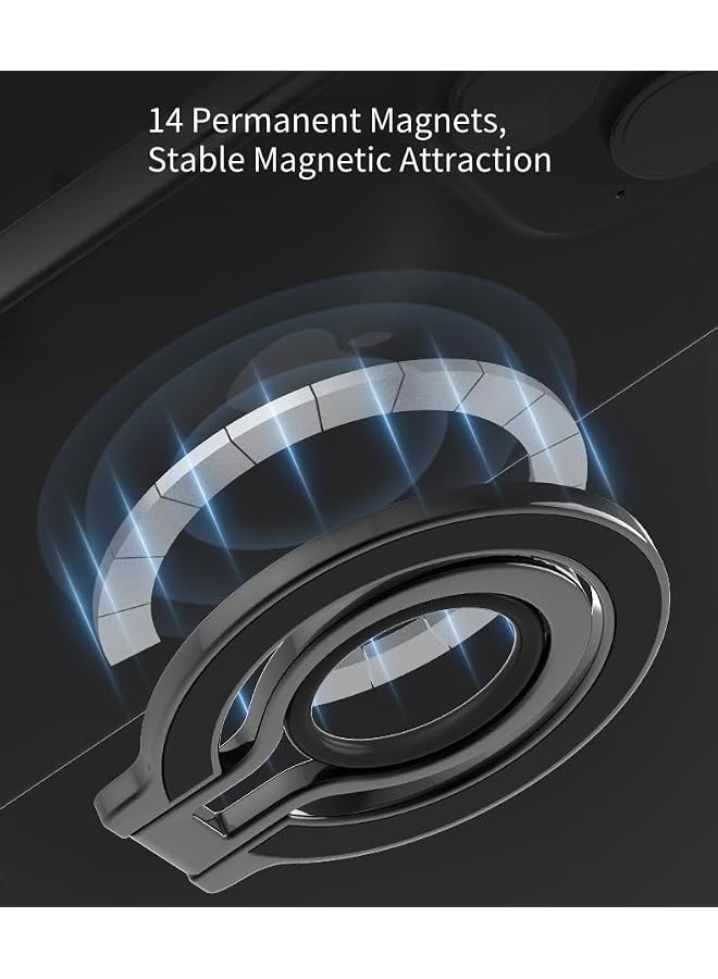 S-TOP Magnetic Phone Ring Stand Holder - 360° Rotatable, Multi-Function Phone Grip & Kickstand for iPhone, Compatible with Apple MagSafe?Innovative 2 Way Stand Metal Cell Phone Ring Holder - Image 2