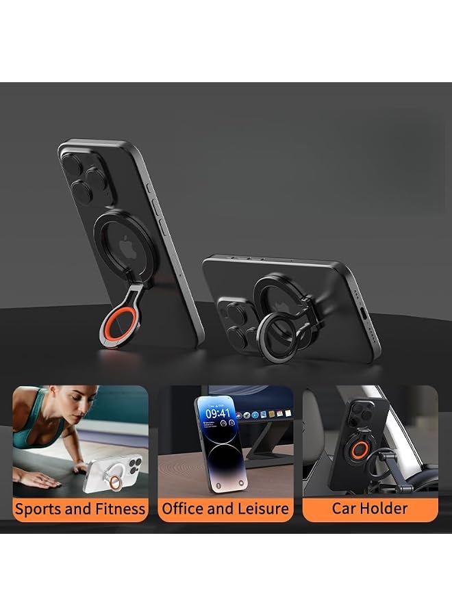 S-TOP Magnetic Phone Ring Stand Holder - 360° Rotatable, Multi-Function Phone Grip & Kickstand for iPhone, Compatible with Apple MagSafe?Innovative 2 Way Stand Metal Cell Phone Ring Holder - Image 3
