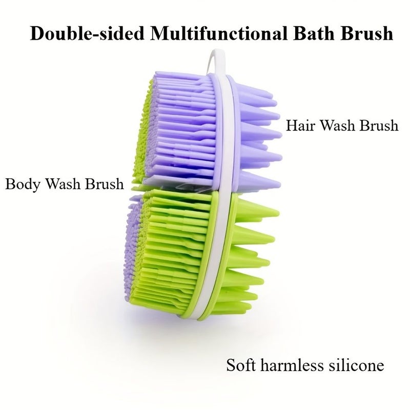 Square Purple Green Body Scrubber Exfoliating Shower Back Scrub Brush Easy Clean Massage Tool - Image 4