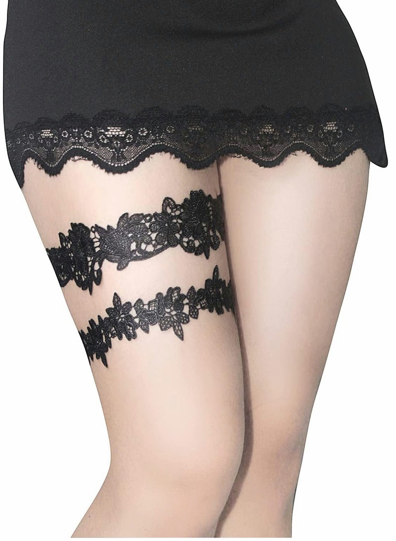 Excefore رباطات زفاف للعروس، مجموعة رباطات زفاف دانتيل قابلة للتعديل 40-60 سم للنساء والعروس - Image 1