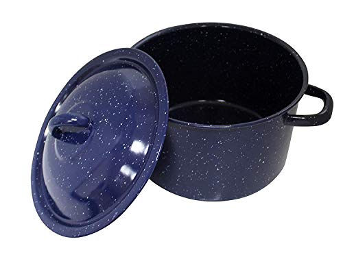 IMUSA USA Speckled Enamel Stock Pot 7.75-Quart, Blue - Image 2