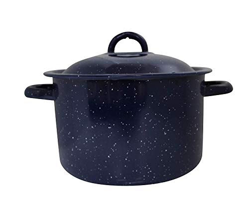 IMUSA USA Speckled Enamel Stock Pot 7.75-Quart, Blue - Image 4