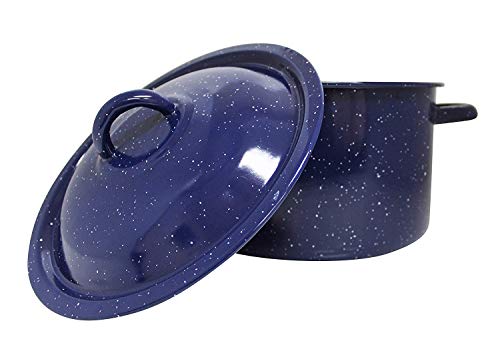 IMUSA USA Speckled Enamel Stock Pot 7.75-Quart, Blue - Image 3
