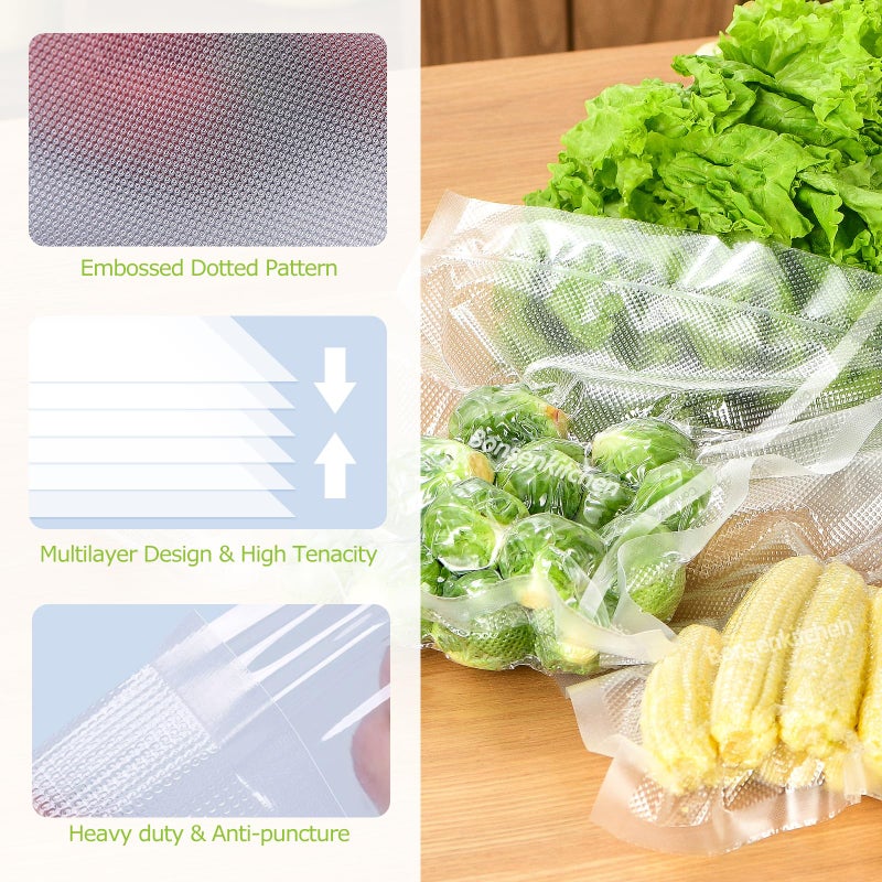 Bonsenkitchen Vacuum Food Sealer Rolls Bags, 2 Packs 8 in x 20 ft, BPA Free, Durable Commercial Customized Size Bags for Storage and Sous Vide Cooking,VB3206 - Image 2