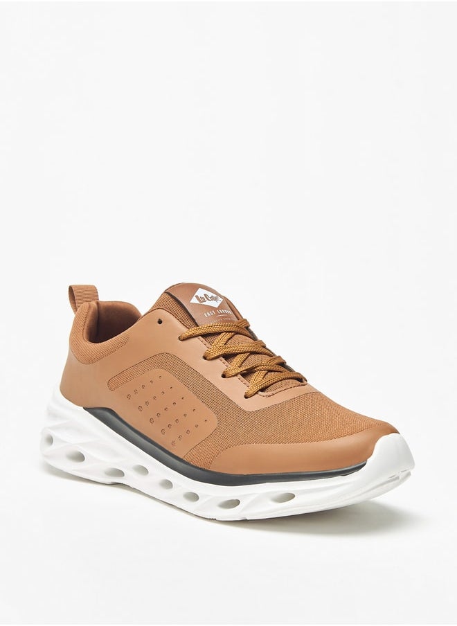 Lee Cooper Men's Textured Sneakers with Lace-Up Closure  - Image 1