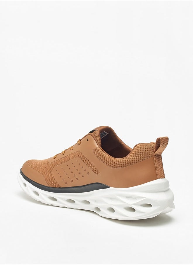 Lee Cooper Men's Textured Sneakers with Lace-Up Closure  - Image 2