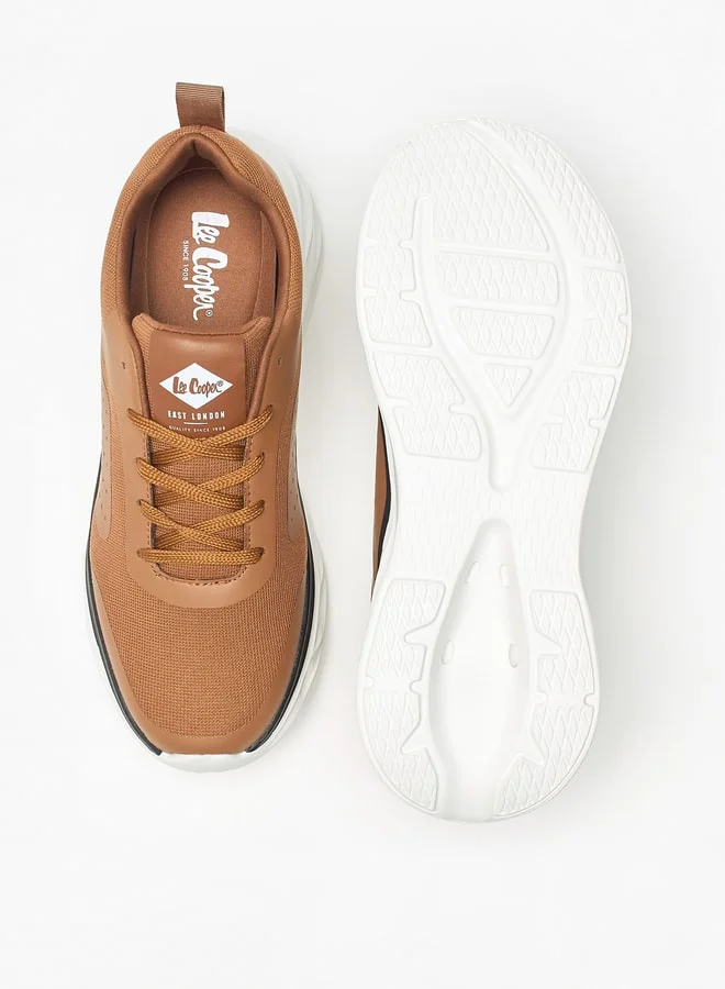 لي كوبر Men's Textured Sneakers with Lace-Up Closure