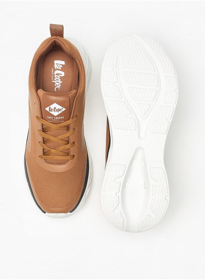 Lee Cooper Men's Textured Sneakers with Lace-Up Closure  - Image 4