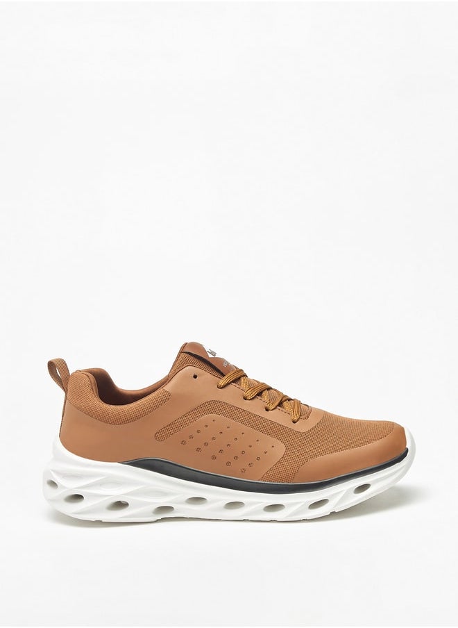 Lee Cooper Men's Textured Sneakers with Lace-Up Closure  - Image 3