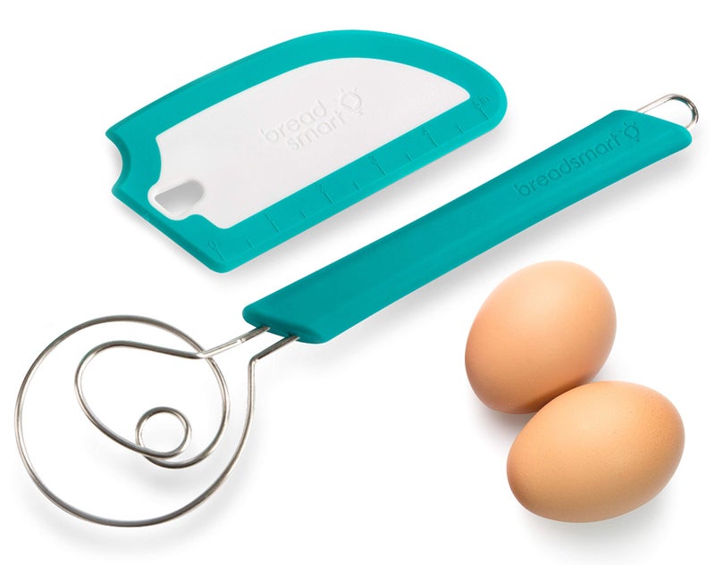 Breadsmart Artisan Bread Whisk and Bench Scraper Duo  Essential Dough Mixer Tools  Sourdough Bread Baking Supplies