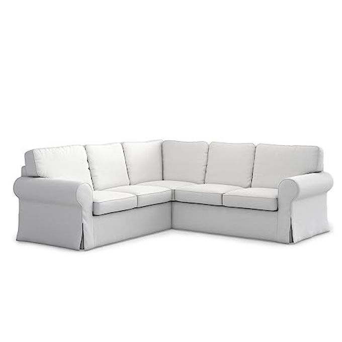 TLYESD Ektorp Sectional Cover Replacement For Ikea Ektorp Sofa Cover,Ektorp 2+2 Sofa Cover, Ektorp Sectional Sofa Cover Only!(Cool White) - Image 1
