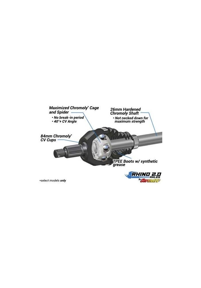SuperATV Heavy Duty Rhino 2.0 Rear Axle for 2018+ Polaris RZR XP Turbo S / 2019+ XP 4 Turbo S - Image 5