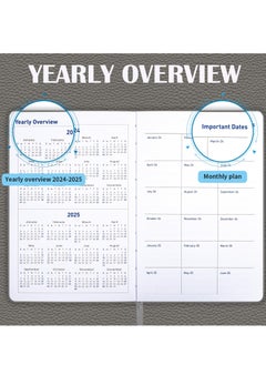 INFOSUN 2025-2026 Leather Planner Weekly and Monthly, 18 Months Calendar Book, 2025 Academic Planner From Jan. 2025-June 2026, 2025 Appointment Book, Daily Agenda, Yearly Teachers Planner (5.7 X 8.5" Grey)  - Image 3