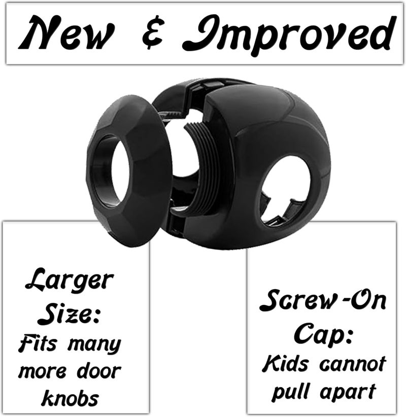 Driddle Black - Door knob Baby Safety Cover - 5 Pack - Deter Little Kids from Opening Doors with A Child Proof Door Handle Lock - - Image 3