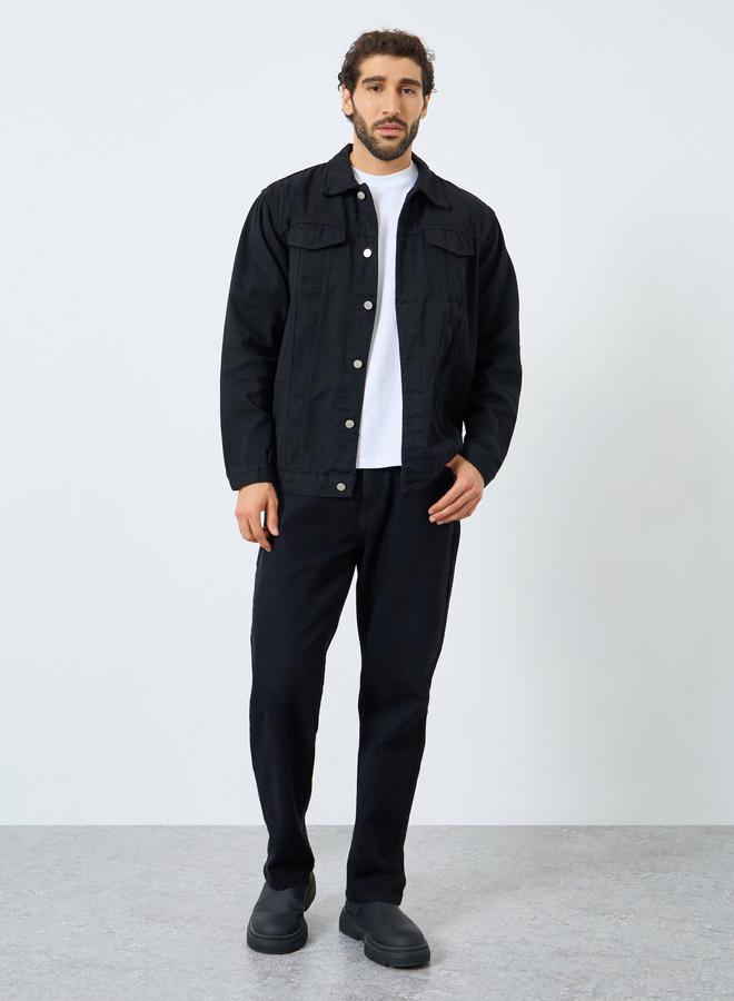 ستايلي جاكيت دنيم واسع مع جيب بطية إغلاق - Image 2