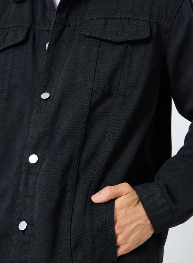 ستايلي جاكيت دنيم واسع مع جيب بطية إغلاق - Image 4