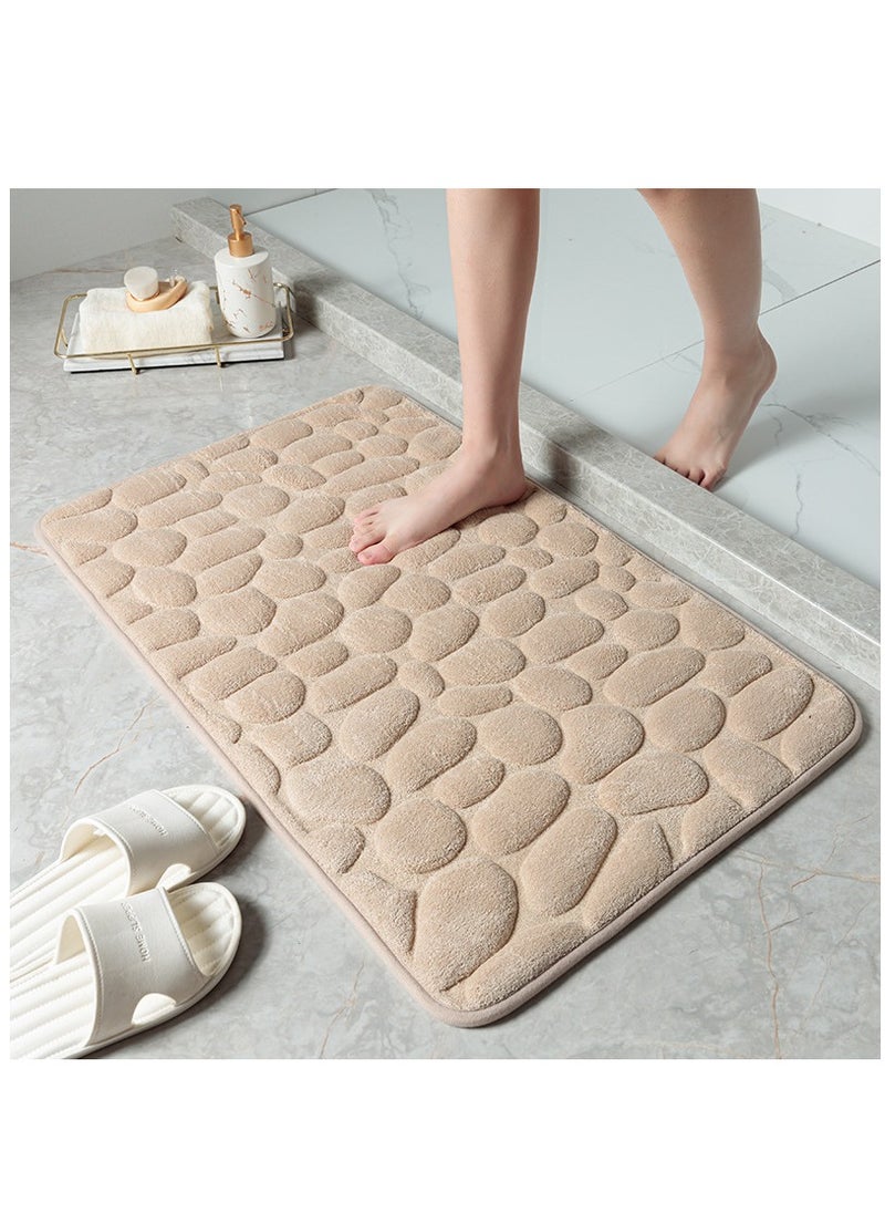 Bluejw 1-Piece Size Is 50x80 Cm Household Cobblestone Embossed Doorstep Carpet Doormat Bathroom Minimalist Wind Absorbent Foot Mat Bathroom Anti-Skid Mat Floor Mat 