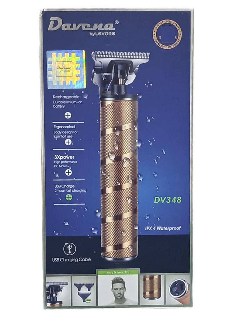 Davena Hair Clipper With Adjustable Professional Razor Blades 6 Pieces Of Gold - Image 1