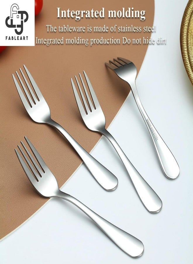 Fableart Stainless Steel Dessert Fork Set of 6-19 cm Height, Durable & Elegant Flatware (Set of 6 Dessert Forks) - Image 5