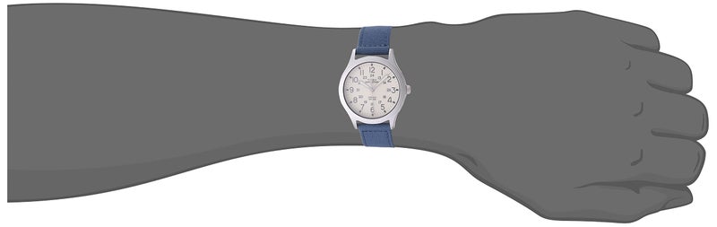 TIMEX ساعة تيمكس للجنسين TW4B13800 إكسبيديشن سكاوت 36 مم حزام نايلون أزرق/طبيعي - Image 4