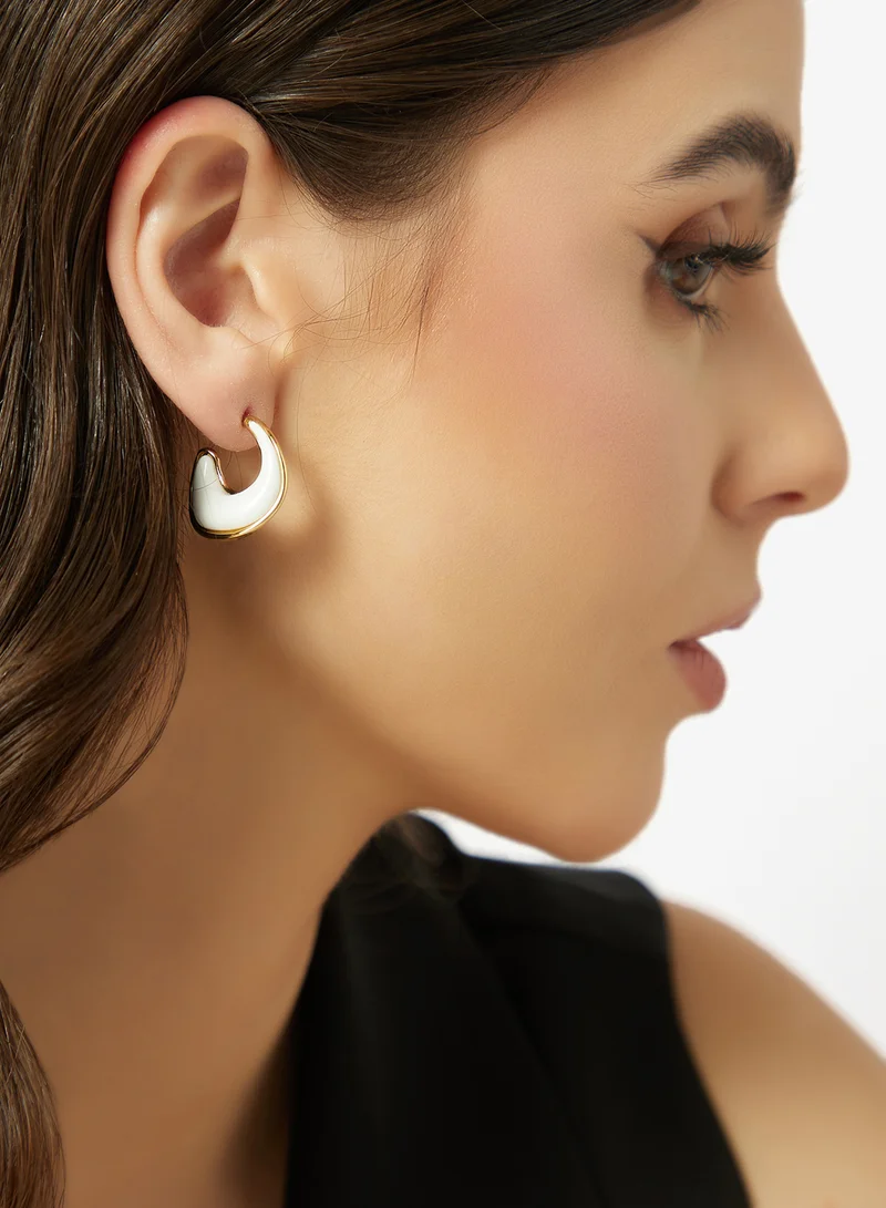 GUESS  Logo 22Mm Polished Resin Fluid Hoops for Women | Best Price UAE