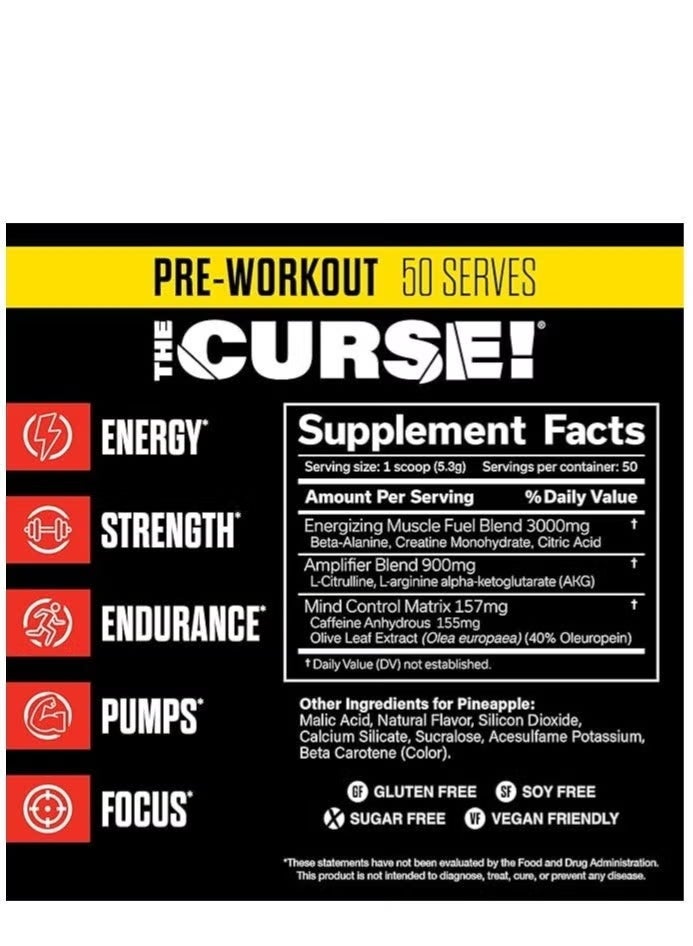 JNX Sports The Curse Pre-Workout Peach Rings Powder 250g
