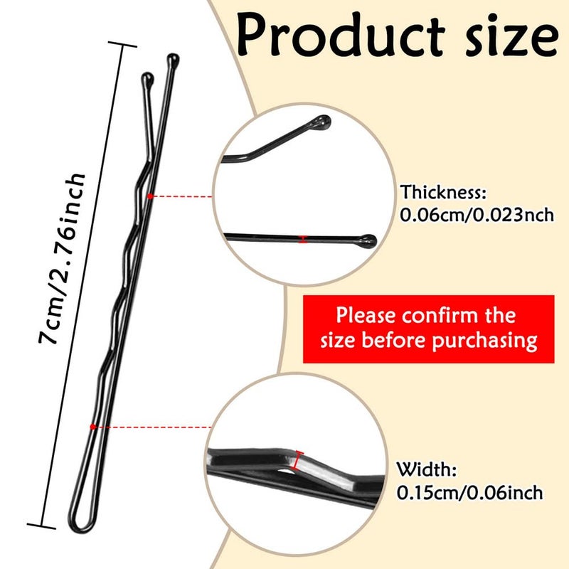 YINGFENG 220pcs Large 2.76-Inch Bobby Pins for Women, Super Grip Black Hair Clips with Box - Reusable Non-Slip Pins for Thick, Long Hair - Image 2