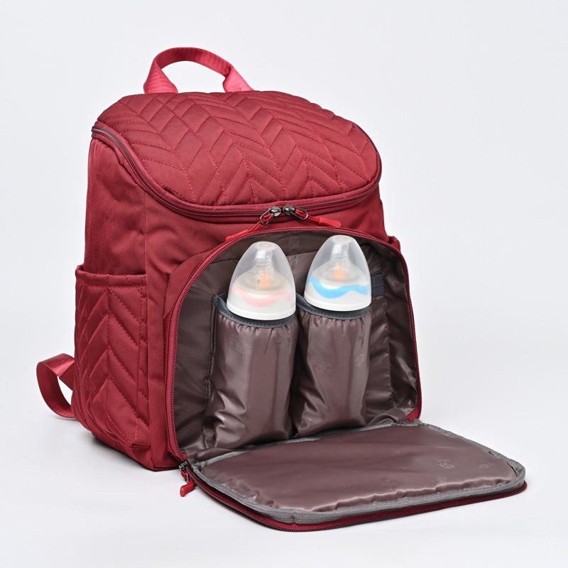 New Color Large-Capacity Embroidered Mother And Baby Bag Portable Diaper Bag Baby Bottle Insulated Mommy Bag - Image 4