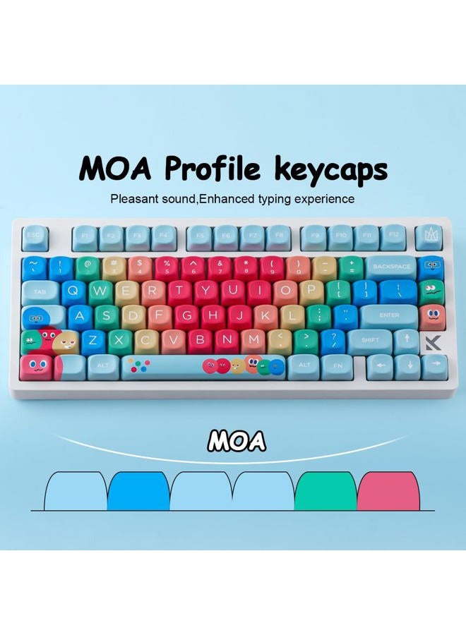 Hyekit PBT Keycaps MOA Profile MayDay Cute Keycaps 130 Keys Dye-Sublimation Kawaii Keycap Set for Cherry MX Magnetic Switches Mechanical Keyboard - Image 4